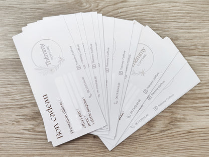 Bons cadeaux à votre effigie (lot de 15 )