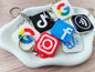 Porte-clef réseaux ( Facebook , Google, Tiktok, Instagram ... ) avec puce NFC