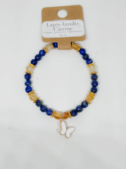 Bracelet en Pierres Naturelles & Breloque au choix — Fait main