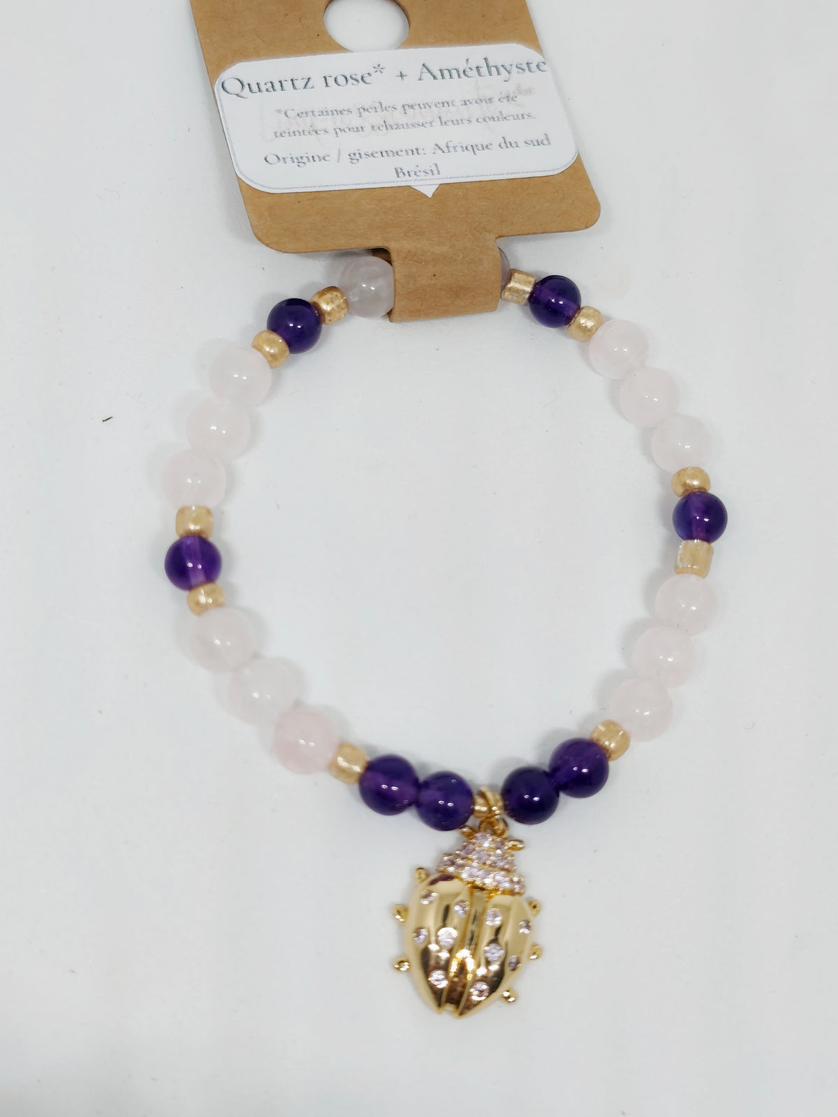 Bracelet en Pierres Naturelles & Breloque au choix — Fait main