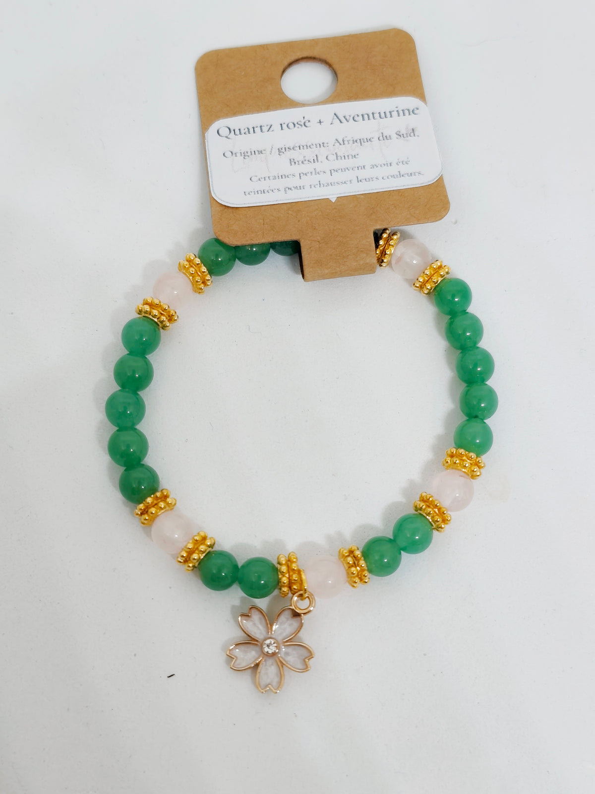 Bracelet en Pierres Naturelles & Breloque au choix — Fait main