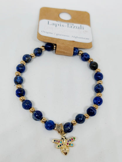 Bracelet en Pierres Naturelles & Breloque au choix — Fait main