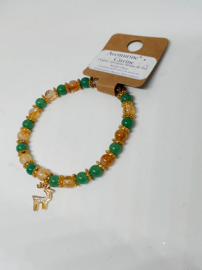 Bracelet en Pierres Naturelles & Breloque au choix — Fait main