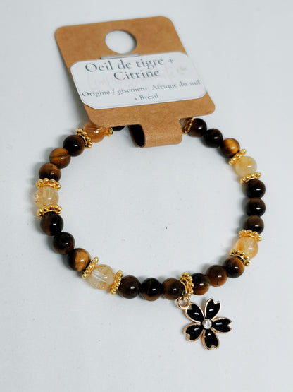 Bracelet en Pierres Naturelles & Breloque au choix — Fait main