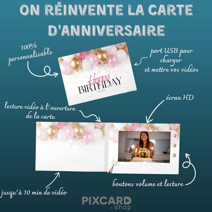 Pixcard - carte de vœux avec écran vidéo hd intégré