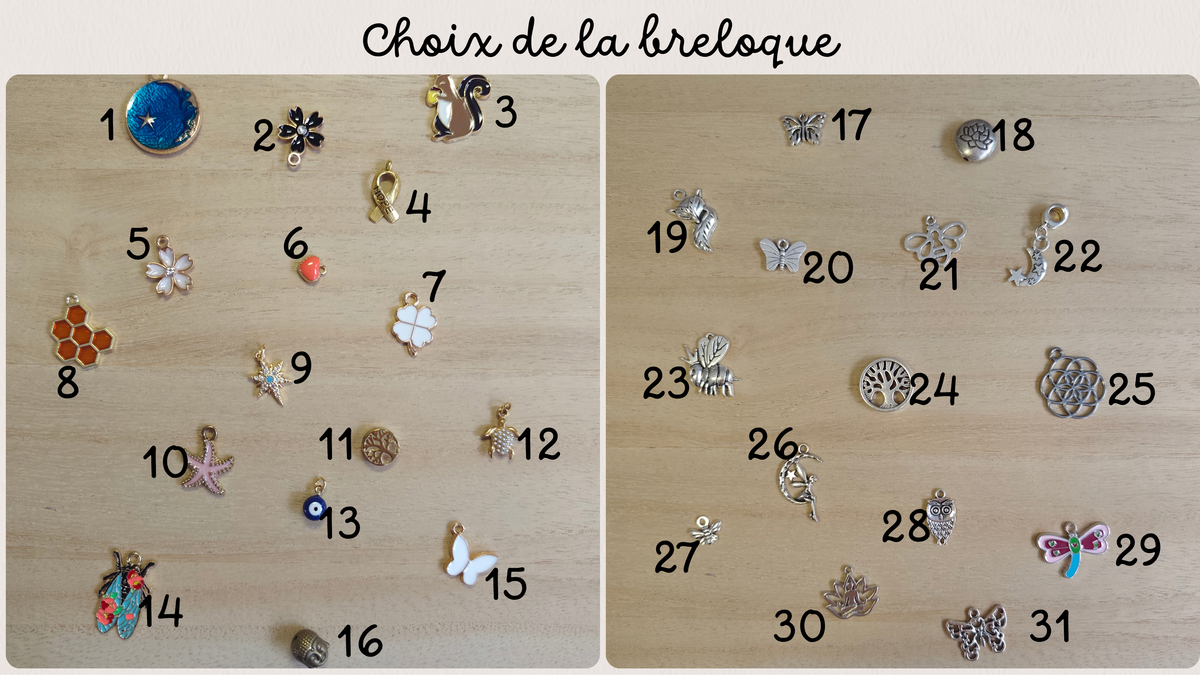 Bracelet en Pierres Naturelles & Breloque au choix — Fait main