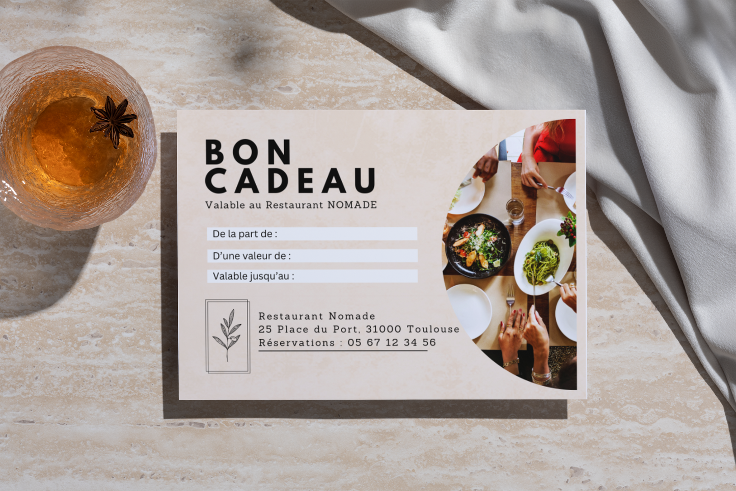 Bons cadeaux à votre effigie (lot de 15 )
